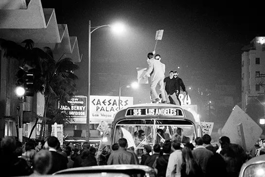 Dancing Bus, Men on top of a Los Angeles bus, 1966 - Morrison Hotel Gallery