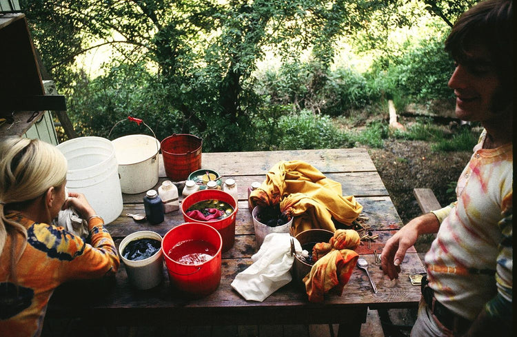 John and Ceci Sebastian, Waterbaby Dye Works, The Farm, Los Angeles, CA, 1969 - Morrison Hotel Gallery