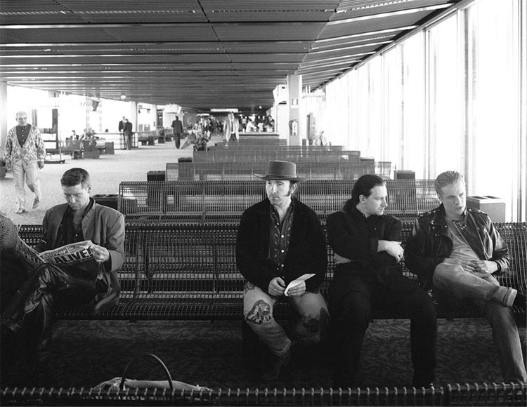 U2 waiting at Rome Airport in 1989 - Morrison Hotel Gallery